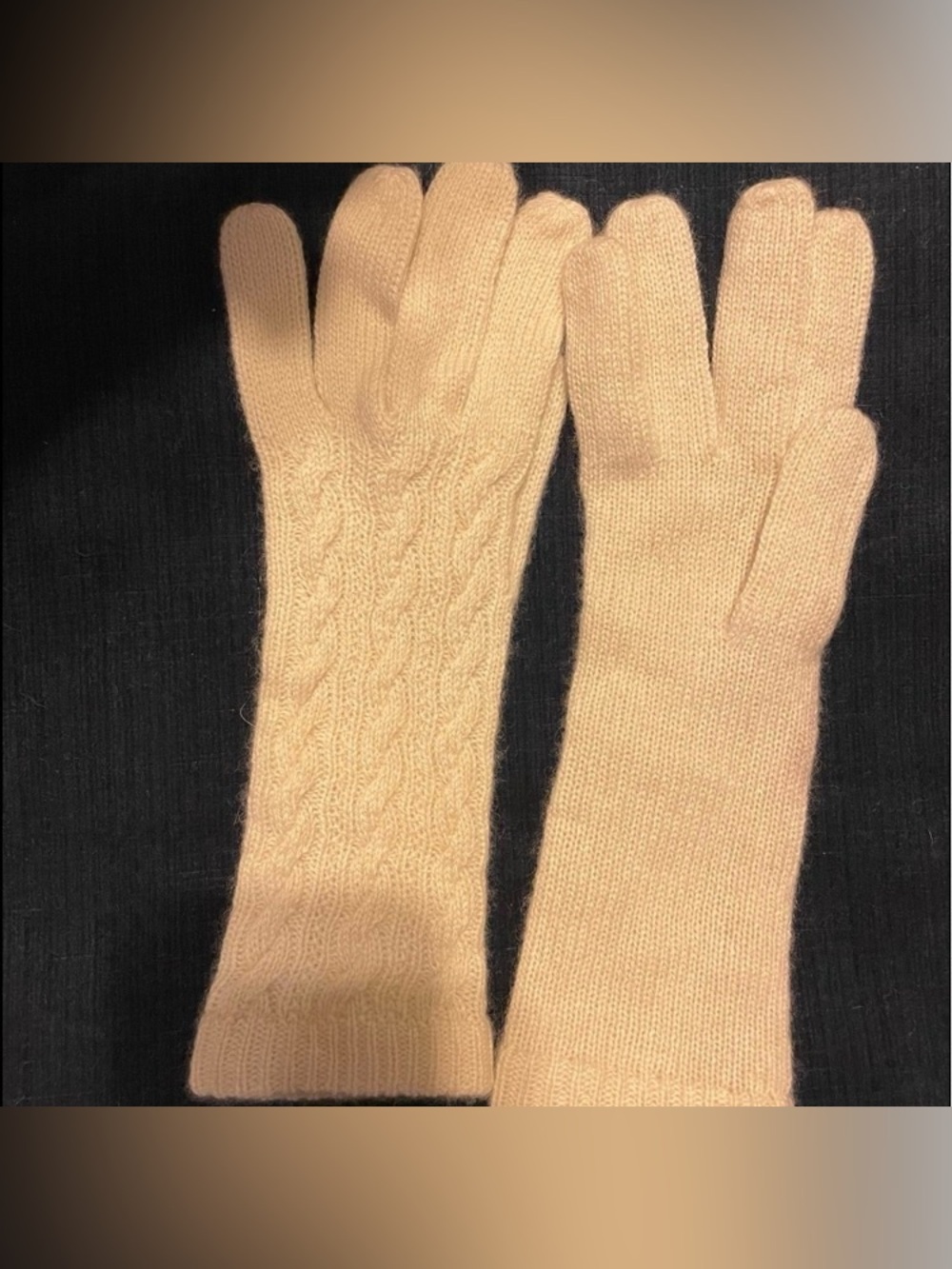 Womens Cream Cable Knit Cashmere-Blend Gloves